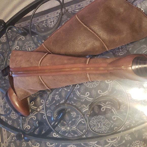 UGG Brown Heeled Knee-High Boots - Picture 8 of 10